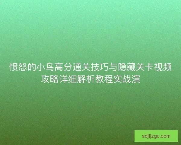 愤怒的小鸟高分通关技巧与隐藏关卡视频攻略详细解析教程实战演